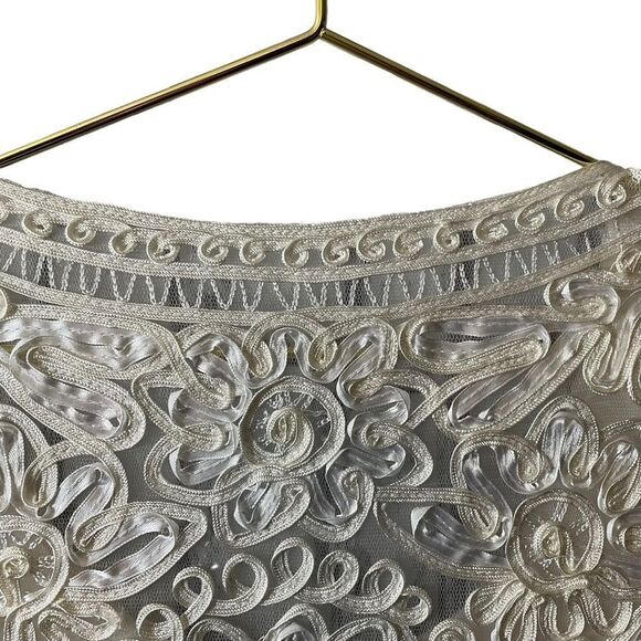 Sue Wong Embellished Lace White Fit & Flair Dress Size 0 - Picture 8 of 11